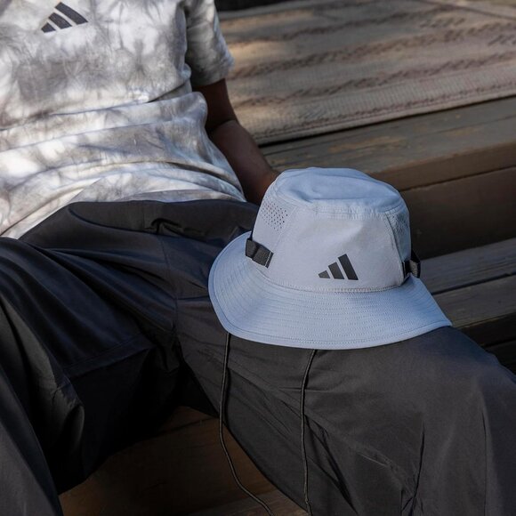 ⚡Adidas Men Grey/Black/5.0 100% Polyester Outdoor Sun Athletic Bucket Hat - Picture 9 of 9